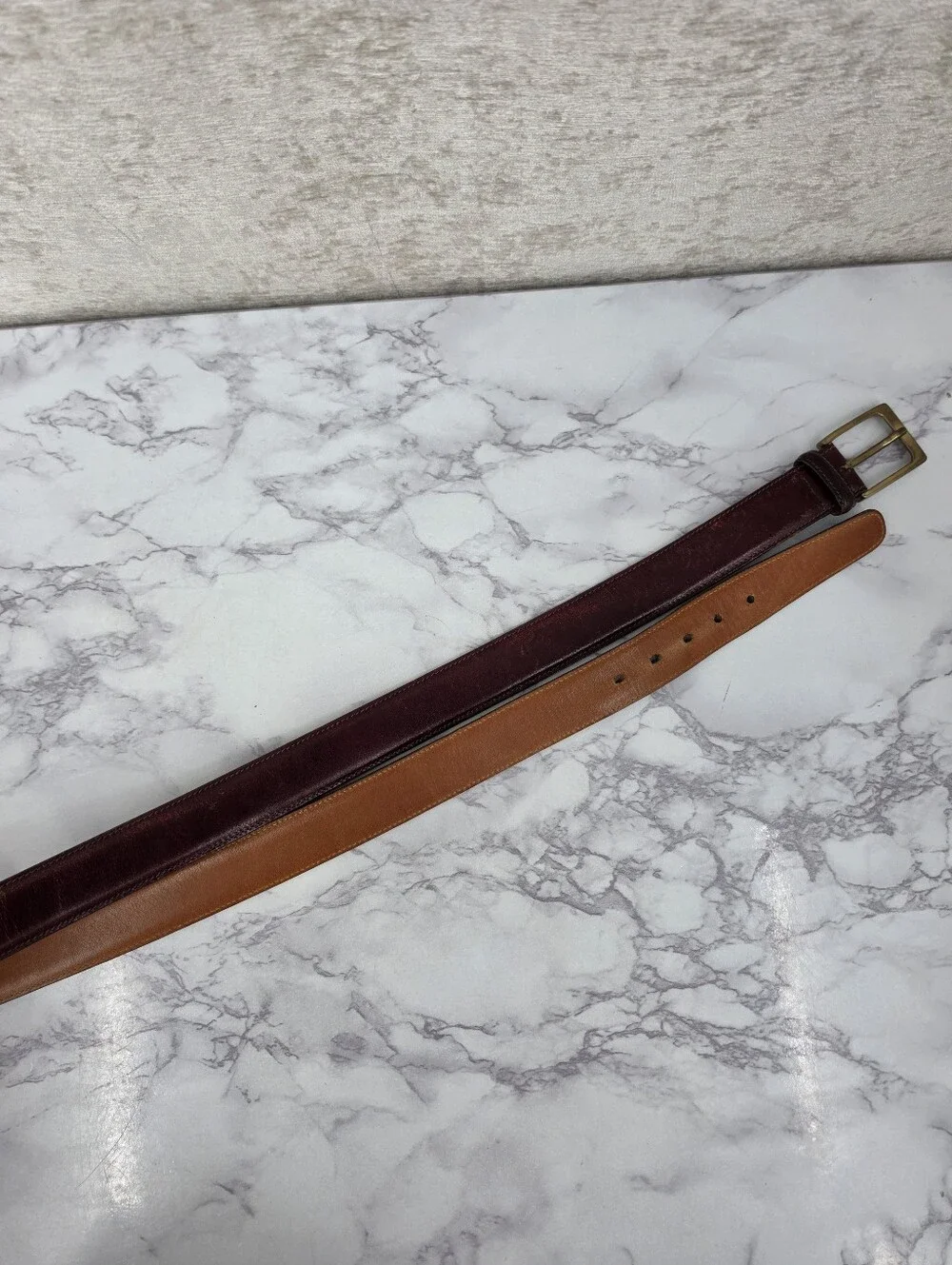 Trafalgar Cortina Handmade Leather Oxblood Burgundy Belt Kholmogor Cowhide